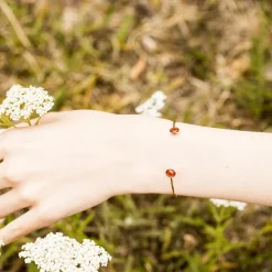 Jonc Aya Cornaline en laiton doré