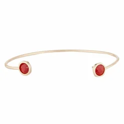 Jonc Aya Cornaline en laiton doré