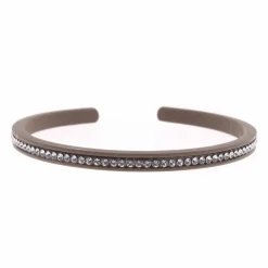 Jonc Gomme Strass 1 rang marron glacé clair