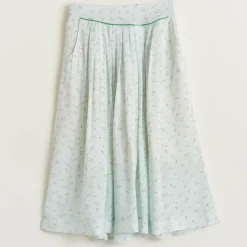 Jupe Amazone mi-longue imprimée bleu clair