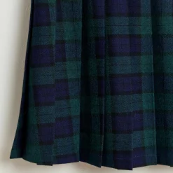 Jupe courte Asra plissée à carreaux bleu/vert