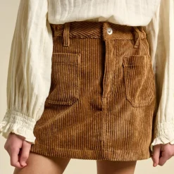 Jupe en Velours côtelé Puk marron