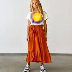 Jupe longue en Lin mélangé Varte orange rouille