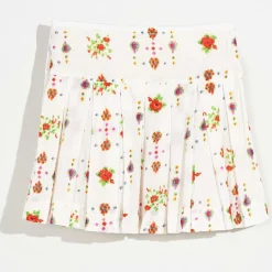 Jupe plissée Haka blanc/multicolore