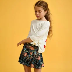 Jupe plissée Vista imprimée noire