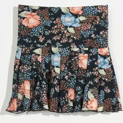 Jupe plissée Vista imprimée noire