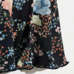 Jupe plissée Vista imprimée noire