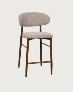 Kerin - Chaise de bar en tissu et pieds métal