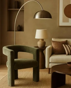 Lagon - Fauteuil de salon vert en tissu