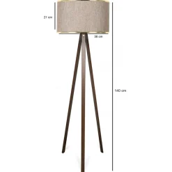 Lampadaire AYD beige/doré - 140 cm