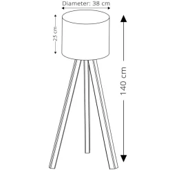 Lampadaire Ayd beige/marron - D.38x140 cm
