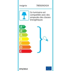 Lampadaire Ayd blanc/chêne - 38x140x200 cm