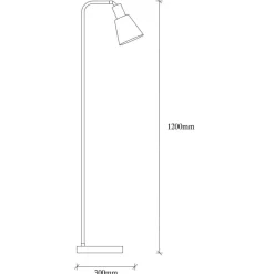 Lampadaire Emek noir/vintage - 30x22x120 cm