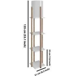 Lampadaire Nora blanc - 21x36x135 cm