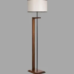 Lampadaire Shery noyer/crème - 24x45x163 cm