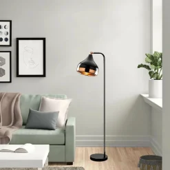 Lampadaire Yildo cuivre/noir - 30x17x120 cm