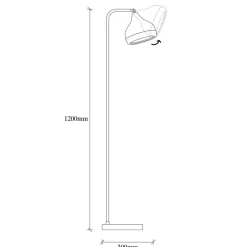 Lampadaire Yildo cuivre/noir - 30x17x120 cm