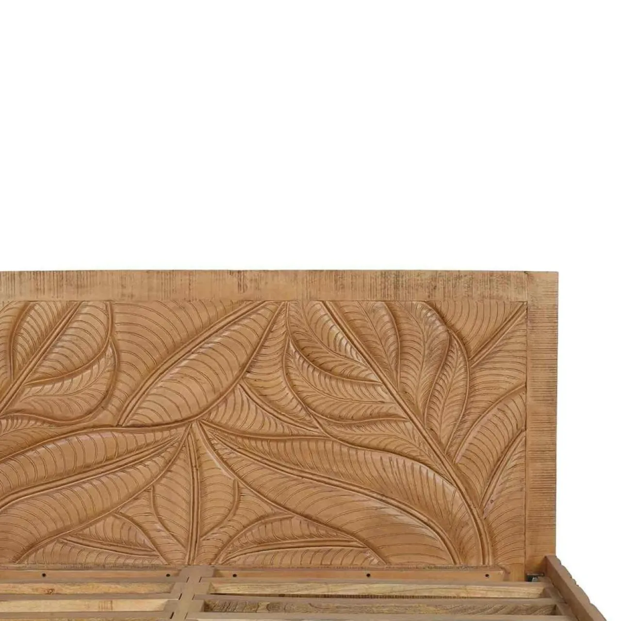 Lit sculpté manguier floria marron - 165x212x110 cm