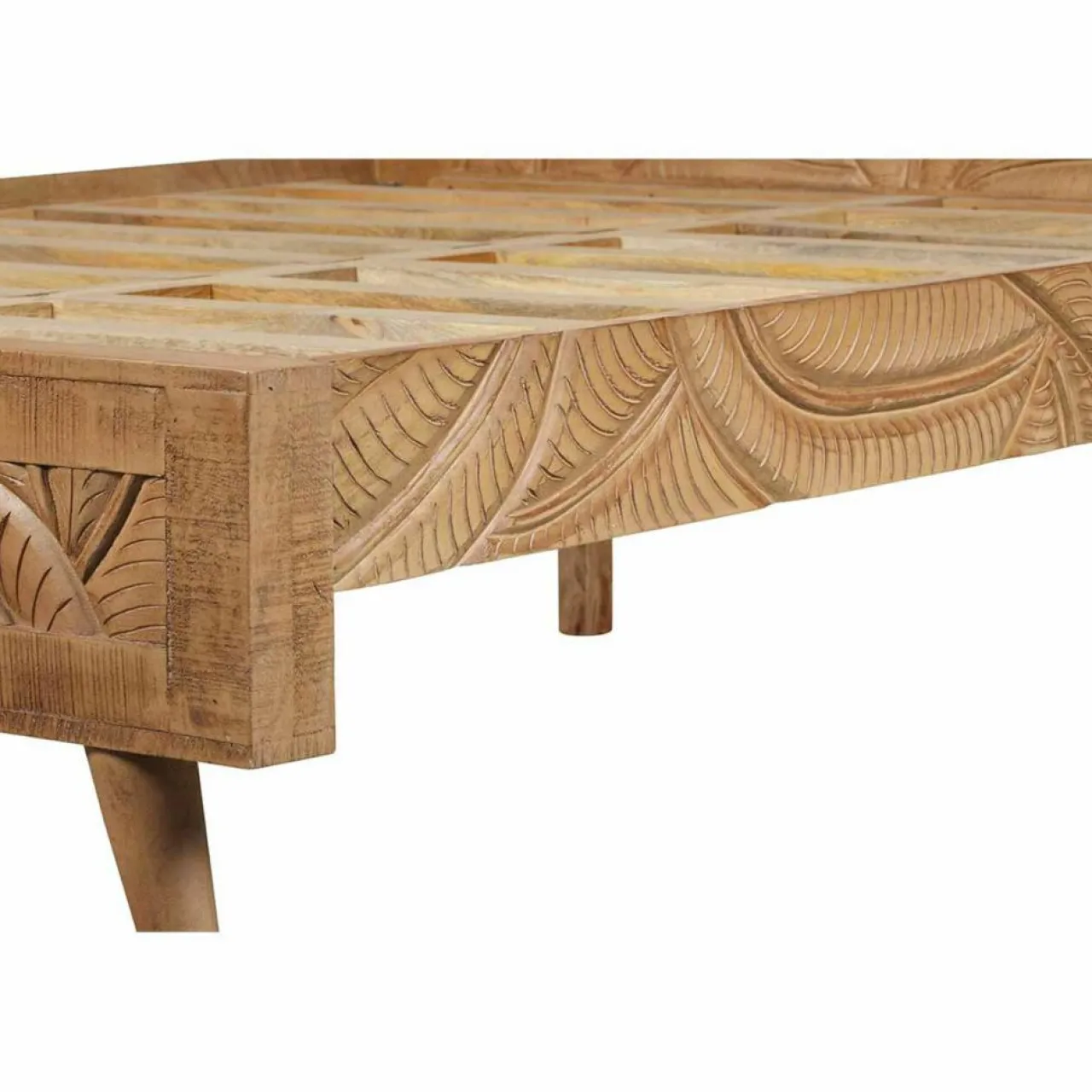 Lit sculpté manguier floria marron - 165x212x110 cm