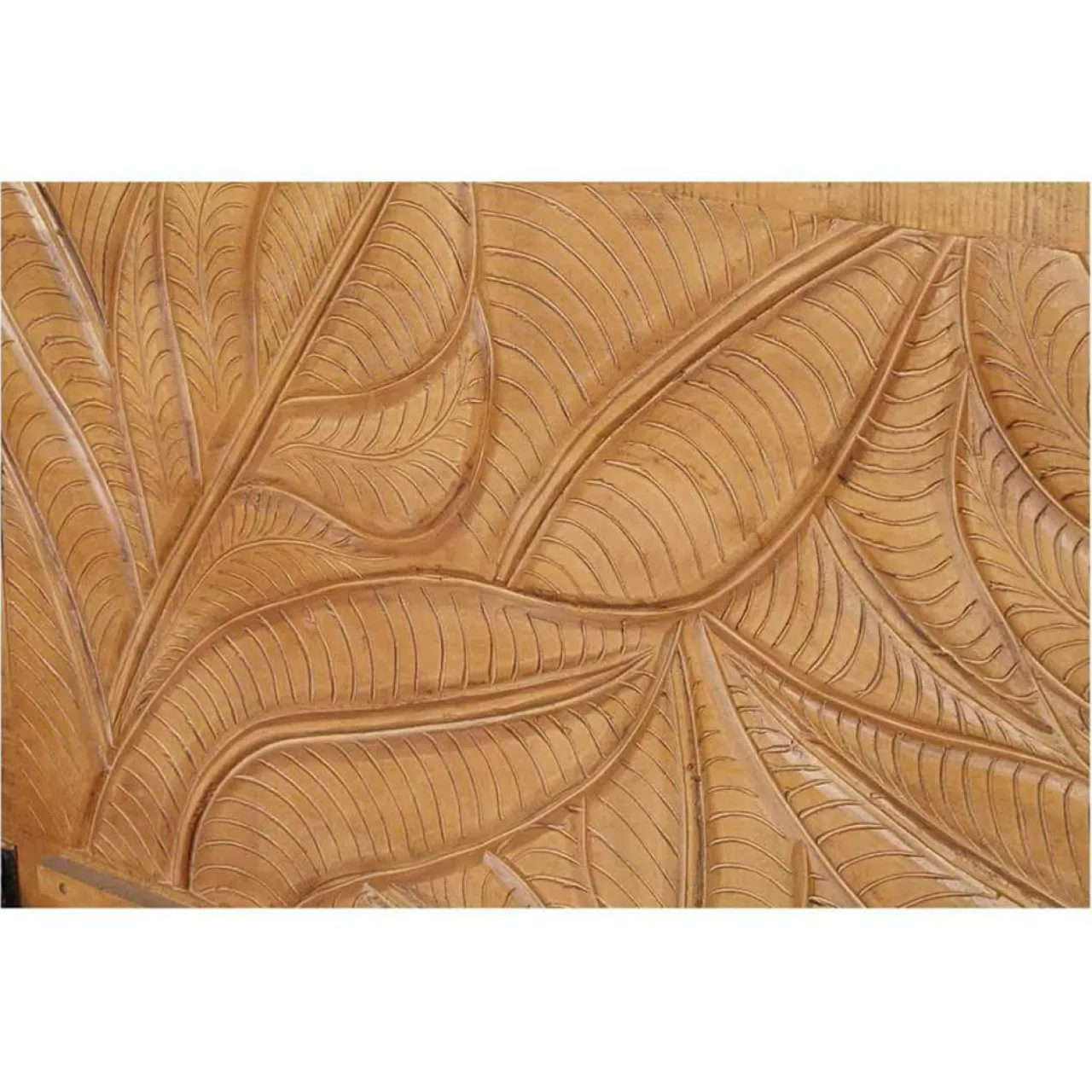 Lit sculpté manguier floria marron - 165x212x110 cm