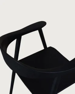 Lot de 2 Chaise Dewi en teck massif noir