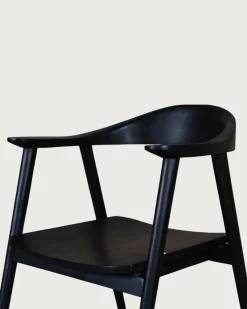 Lot de 2 Chaise Dewi en teck massif noir