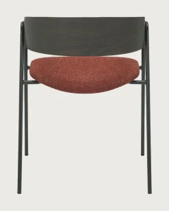 lot de 4 Chaise wisla en tissu avec dossier en bois et pieds en métal