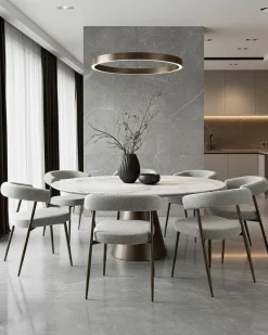 Lot de 4 chaises Agda en tissu et pieds métal