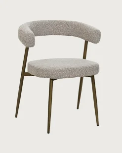 Lot de 4 chaises Agda en tissu et pieds métal