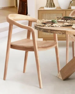 Lot de 2 chaises Charline en teck massif