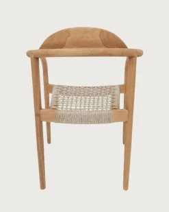 Lot de 2 chaises Kima en teck massif et corde beige