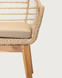 Lot de 2 chaises Maelie en teck massif et corde beige