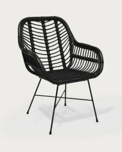 Lot de 4 chaises Myko en rotin noir