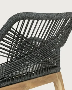 Lot de 4 chaises Santorini en teck massif et cordage gris