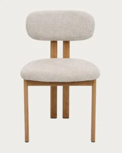 Lot de 4 chaises Zuno en tissu beige et pieds métal