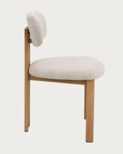 Lot de 4 chaises Zuno en tissu beige et pieds métal