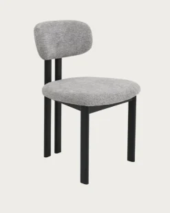 Lot de 4 chaises Zuno en tissu grise et pieds métal