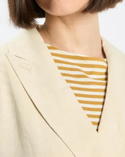 Manteau 100% Lin double boutonnage beige