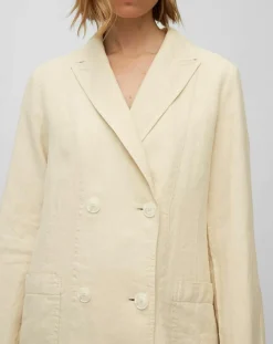Manteau 100% Lin double boutonnage beige