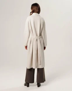 Manteau Aishwarya long blanc écru