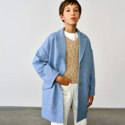 Manteau droit oversize Santana bleu clair