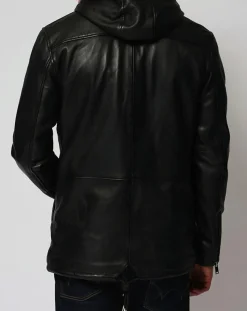 Manteau en Cuir Jordan noir