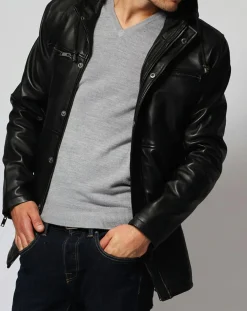 Manteau en Cuir Jordan noir