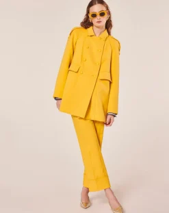 Manteau en double coton jaune