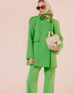 Manteau en double coton vert