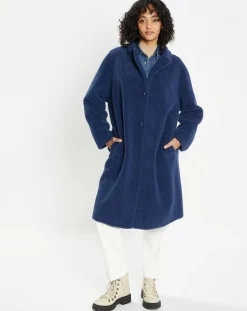 Manteau en Fausse Fourrure Romy indigo