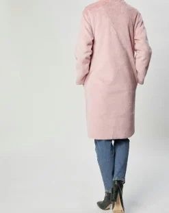 Manteau en Fausse Fourrure Olivia vieux rose