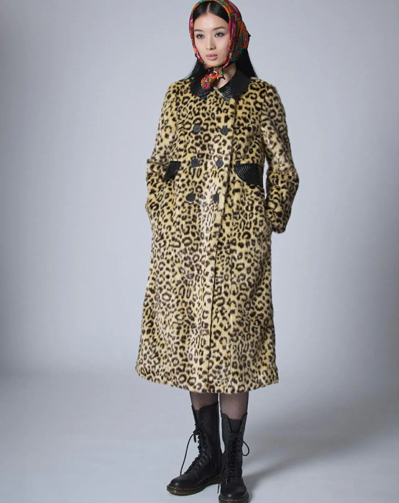 Manteau en Fausse Fourrure léopard