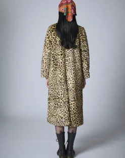 Manteau en Fausse Fourrure léopard