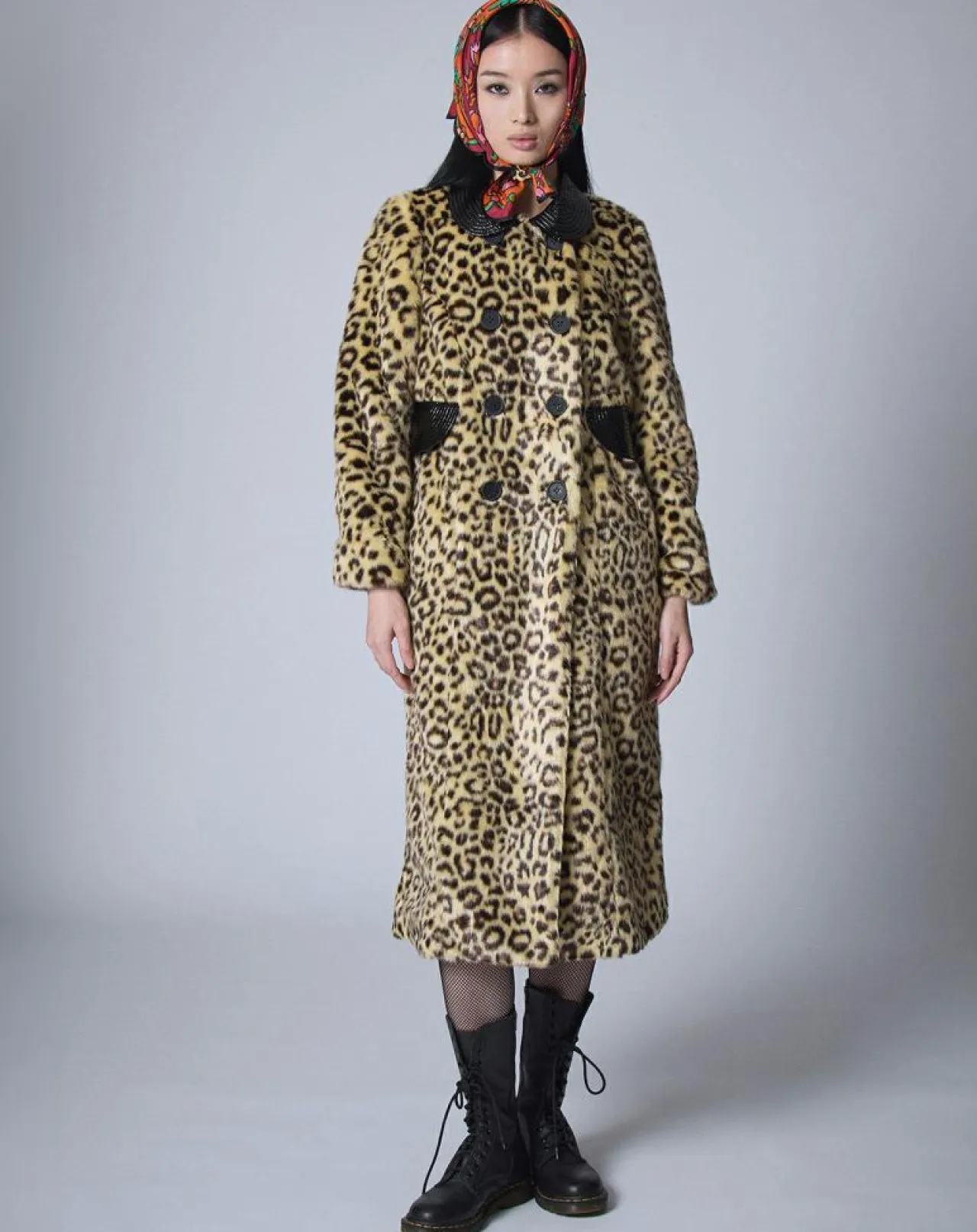 Manteau en Fausse Fourrure léopard